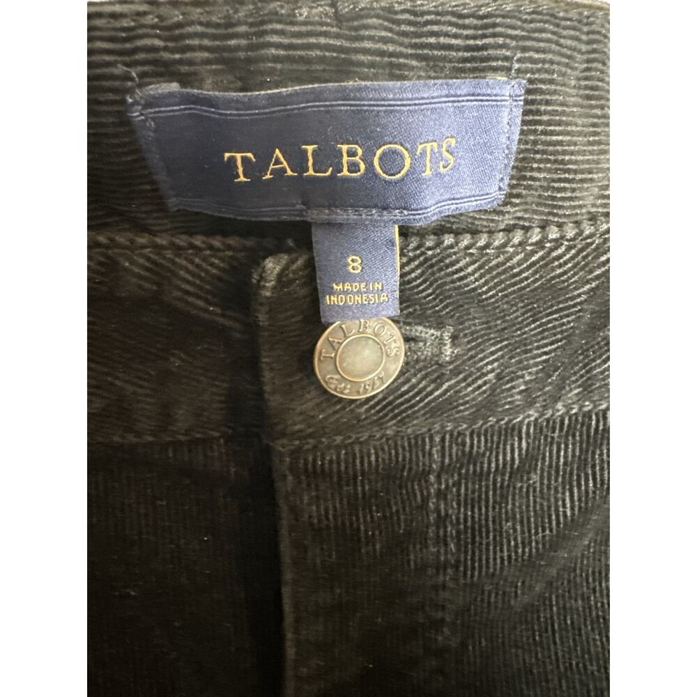 Talbots Womens Sz 8 Heritage Corduroy Jeans Pants Black Mid Rise Straight Leg - Picture 2 of 8